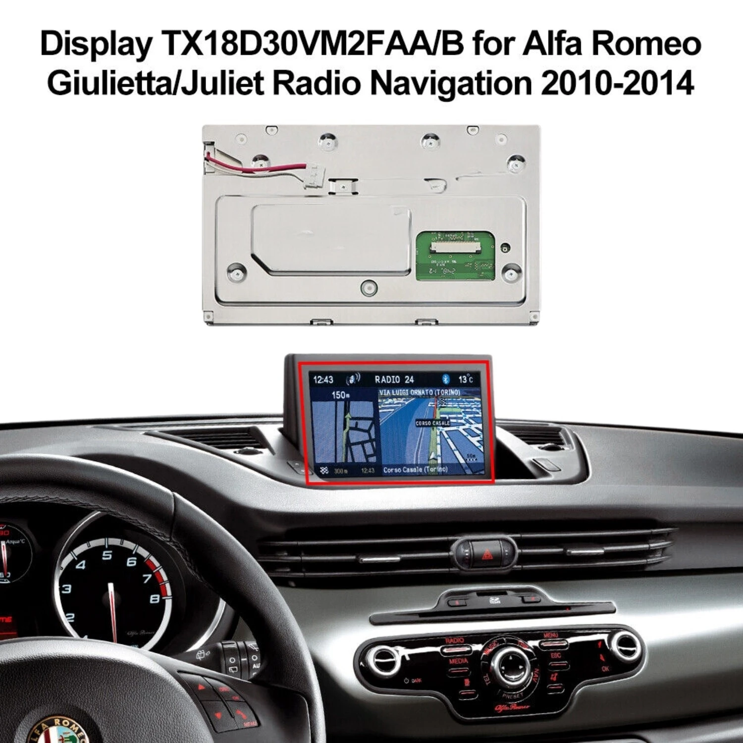 

7 Inch Display Radio TX18D30VM2FAA TX18D30VM2FAB For Alfa Romeo Giulietta Juliet 2010-2014 Car Navigation Display Accessories