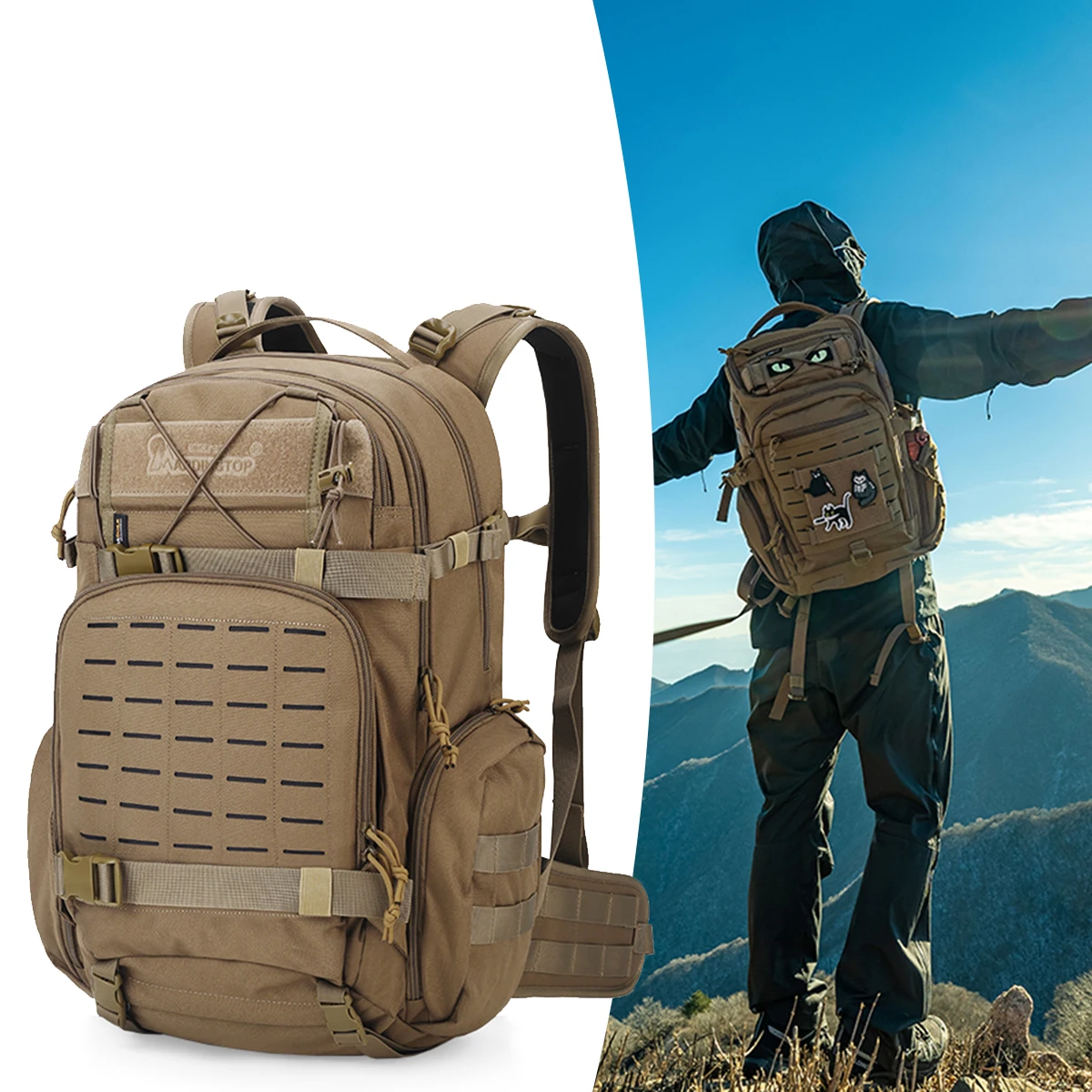 

30-35L Tactical Mountaineering Backpack Outdoor Hiking Multi-function Luggage Bag for Camping Cycling Unisex Molle Army Rucksack