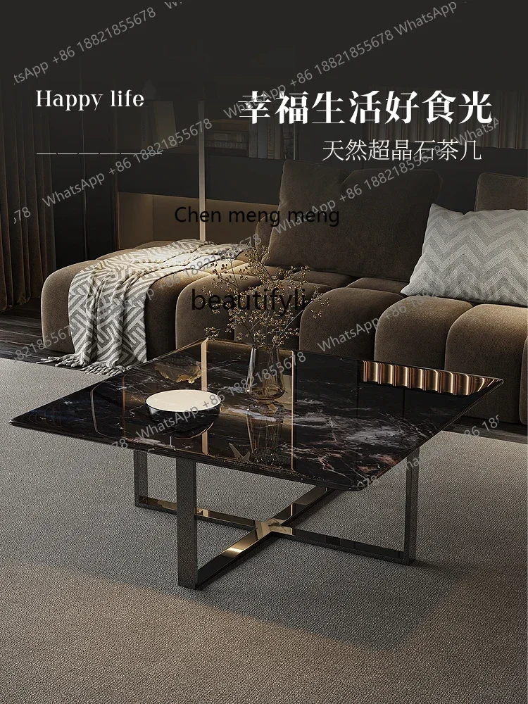 ss7304 Супер Хрустальный Камень Современный Минималистский Квадратный Журнальный Столик Свет Роскошный Минималистский Гостиная Каменная Тарелка Мрамор Кофе T