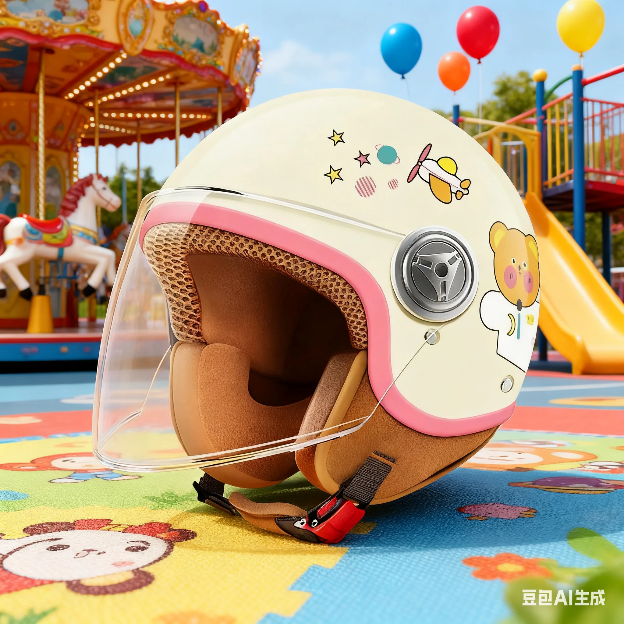 

High definition lens cute half helmet Motorcycle helmets and child safety helmets are suitable for children aged 3 to 15