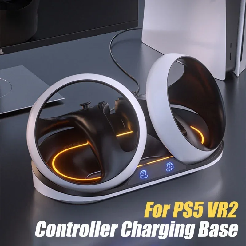 

For PS VR2 Controller Charging Dock with RGB Light Charger Station Stand Fall Prevention for PS5 VR2 VR Glasses Accessories