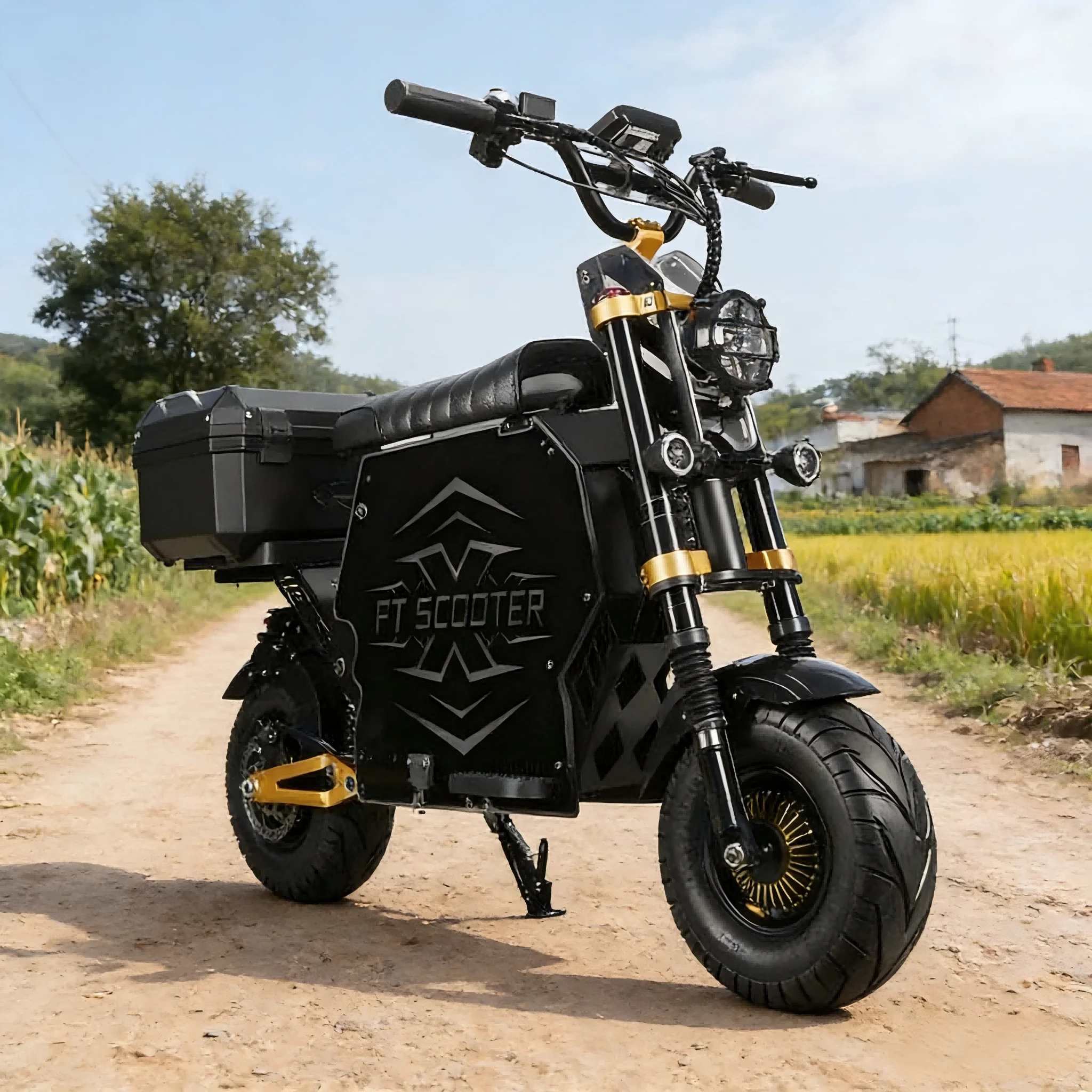 GT-M6 300KM Long-Range HCBK 10000W For US Electric Scooter 72V Dual Motors NFC App Control 14-inch Off-Road Tires E-Scooter