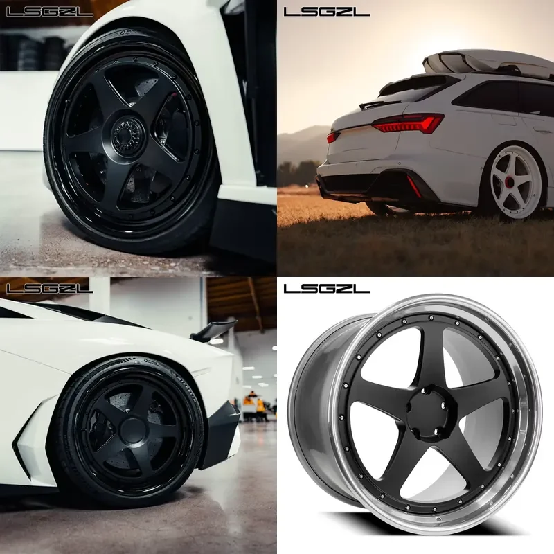 Rines Monoblock de 2 Piezas para Automóvil de Pasajeros, Acabado Pulido, Forjados, 19 20 22 Pulgadas, 5x114.3 5x112 5x130, para RR