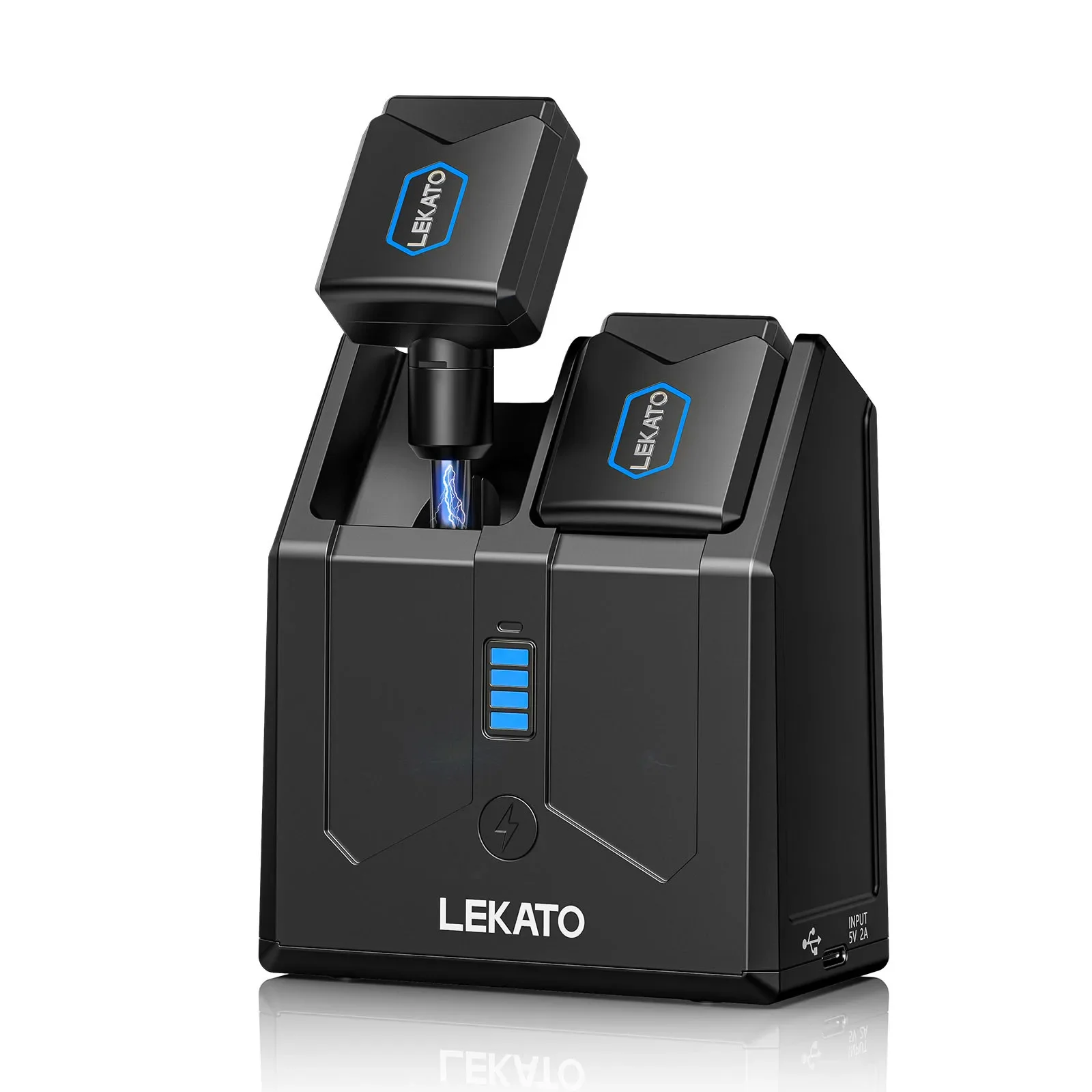 Lekato แบบพกพาระบบกีตาร์ไร้สายแบบชาร์จไฟได้ 5.8 Ghz - เคสชาร์จ, เครื่องส่งสัญญาณ/ตัวรับสัญญาณ 4 ช่องสําหรับกีตาร์ไร้สาย