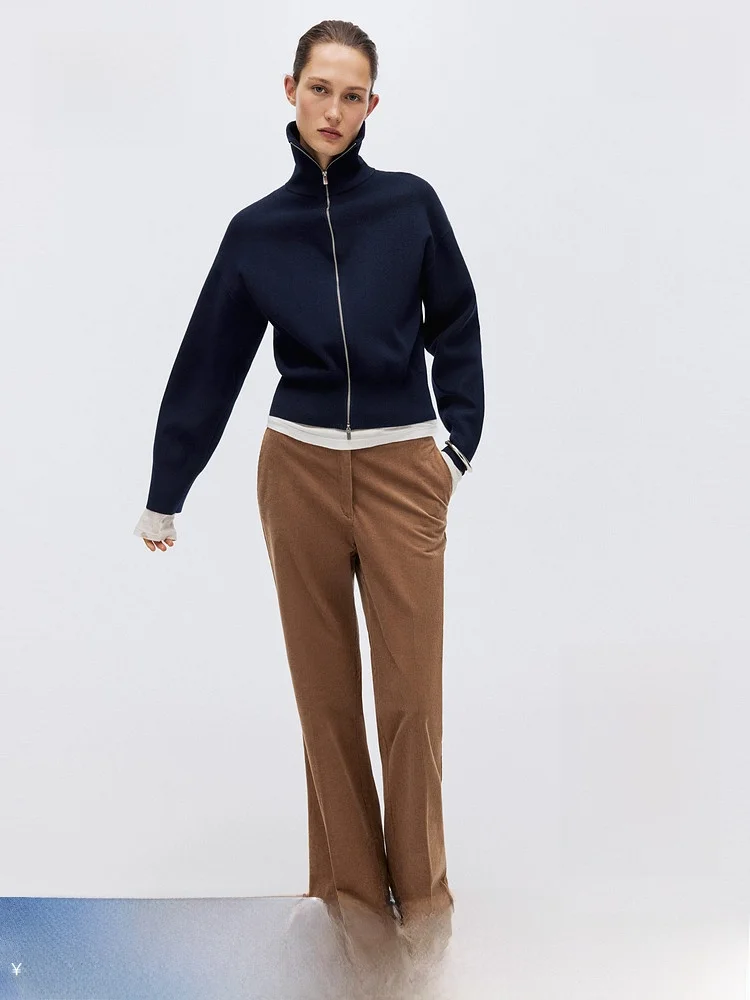 

Женский кардиган H&M на молнии, вязаный свитер, коллекция High nce Sensation Весна 2026, простой крой, классический фасон, однотонный