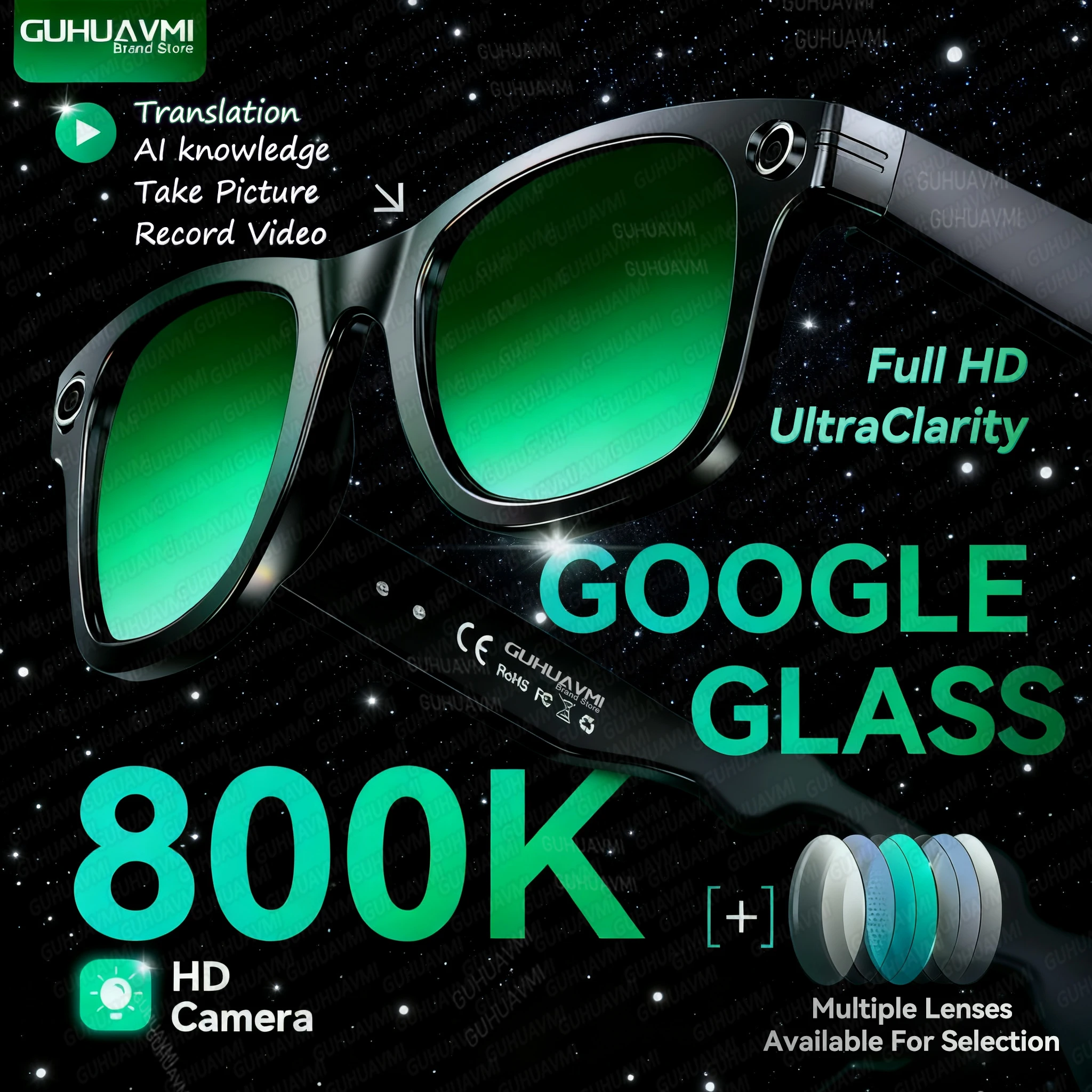 Nowe okulary przeciwsłoneczne inteligentne okulary 8 milionów pikseli nagrywanie wideo rozpoznawanie zdjęć AI tłumaczenie odpowiedzi bateria 290mAh okulary Bluetooth