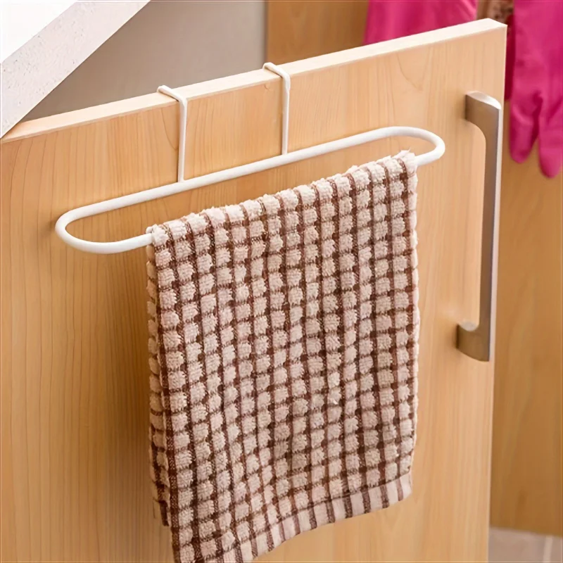 

1pc hanging towel pole, bathroom towel rack, hanging towel rack, kitchen cabinet door back cloth rack, bathroom accessories