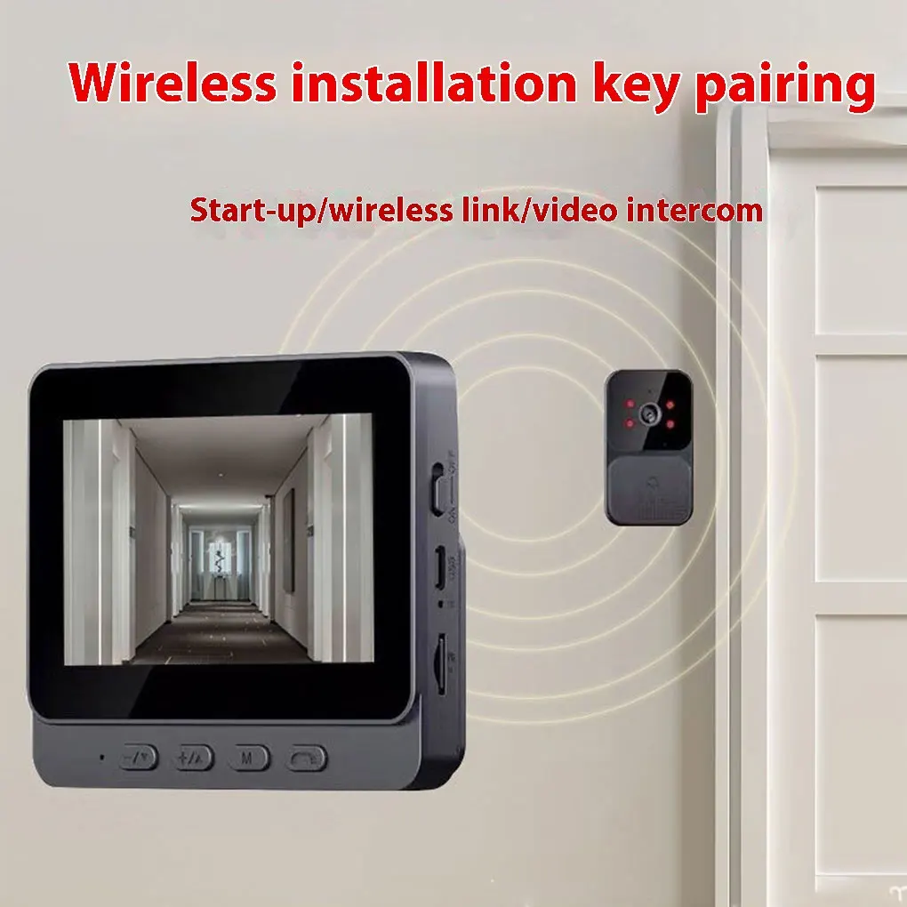 Smart WiFi Audio Video doorbell with IPS Screen Infrared Night Vision Doorbell Family Apartment Camera Two-way Talk