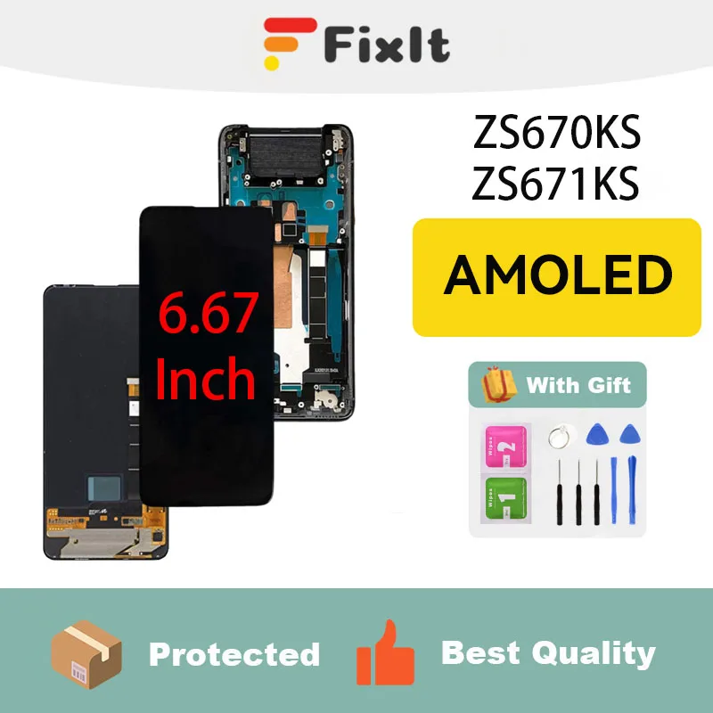 For Asus ZS670KS Display 6.67 Inch Screen Replacement ZS671KS LCD Display Screen Digitizer Assembly With Repair Tools