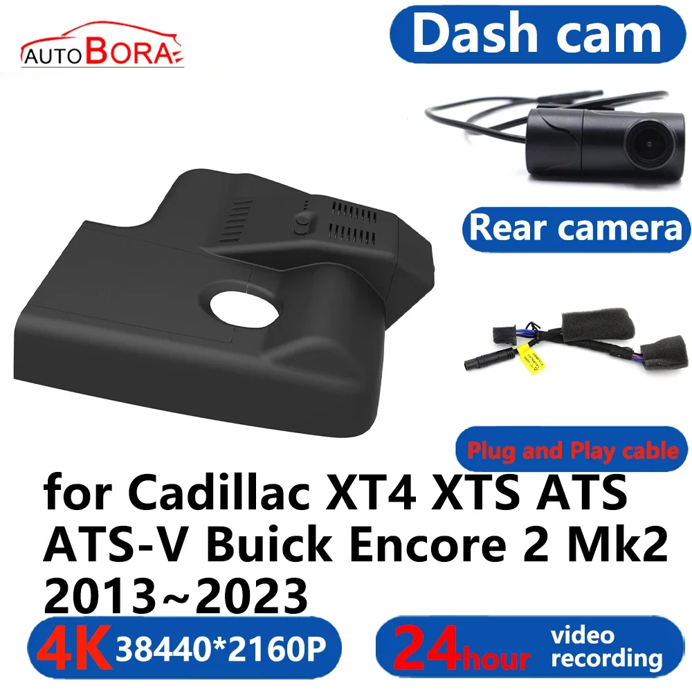 

AutoBora 4K Wifi 3840*2160 Car DVR Dash Cam Camera 24H Video Monitor for Cadillac XT4 XTS ATS ATS-V Buick Encore 2 Mk2 2013~2023