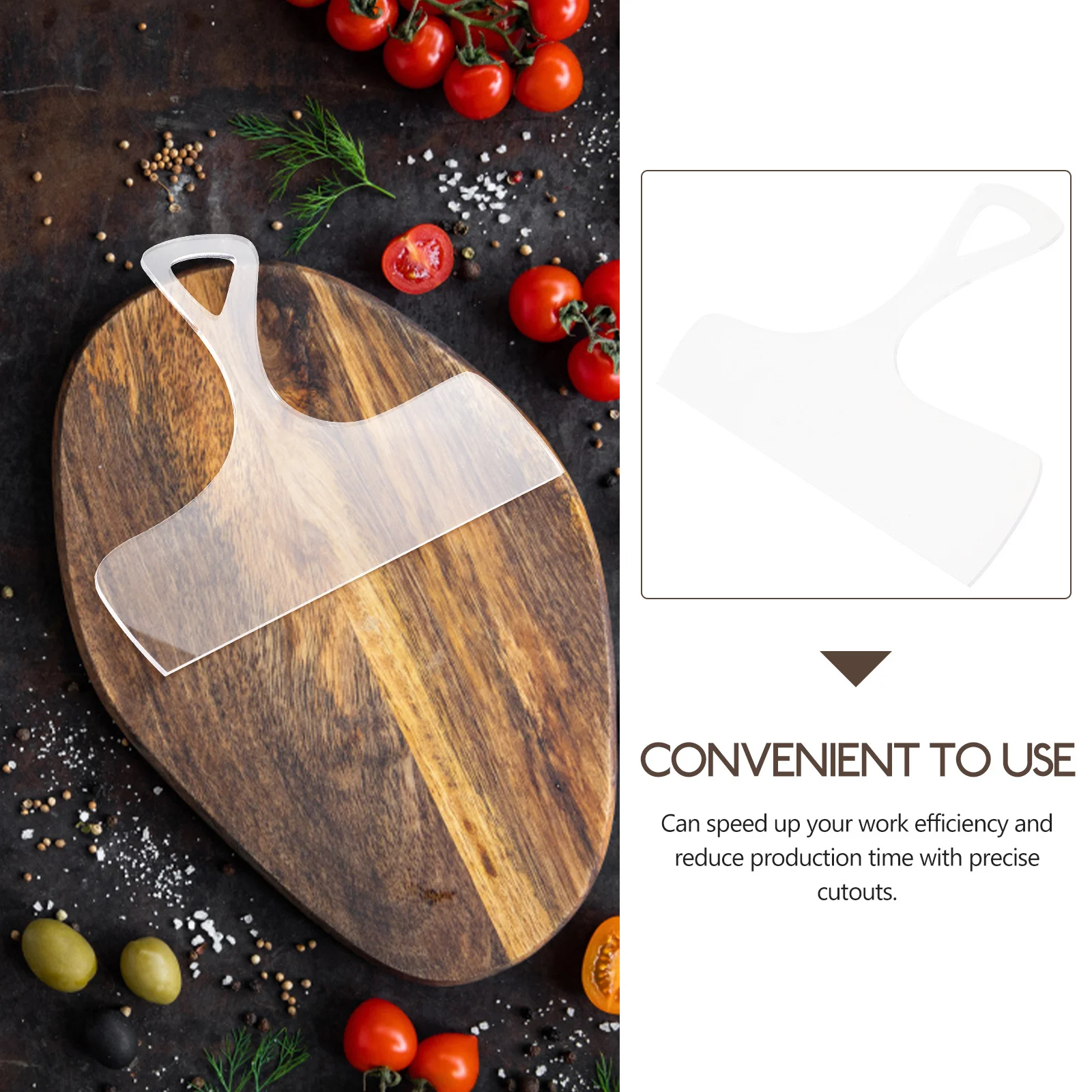 

Clear Acrylic Chopping Board Handle Template Reusable Woodworking Stencil for Precise Cutouts Kitchen Efficiency Tool
