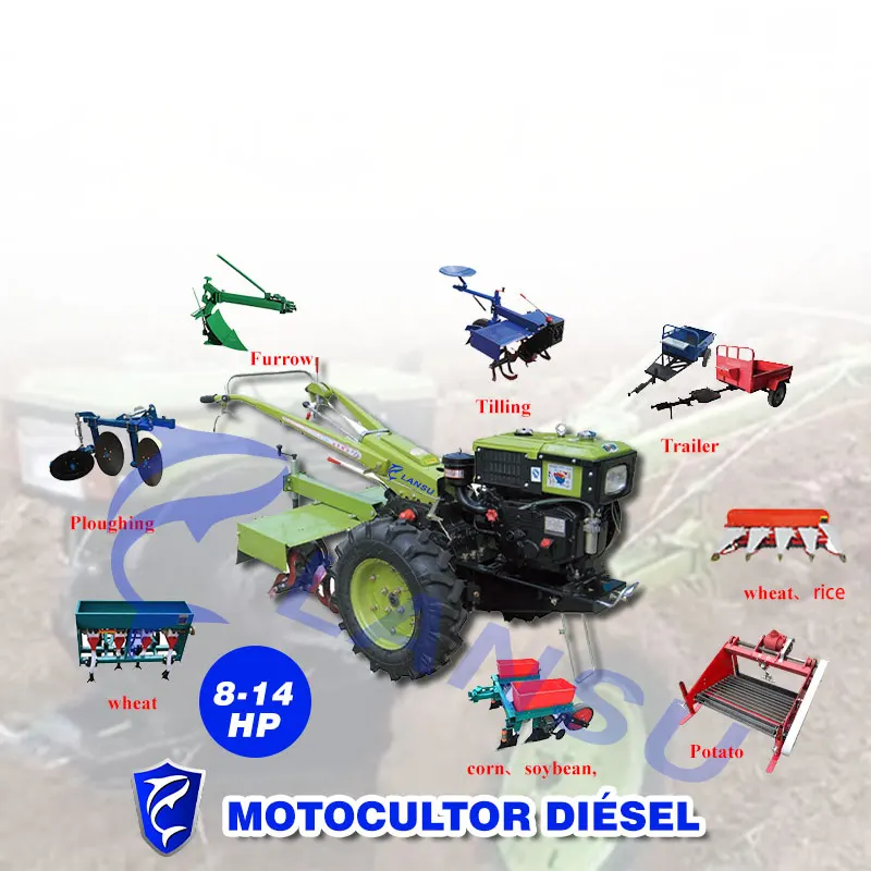 

Factory Directly Sale High Quality Water Cooled dies el Two Wheel Walking Tractor