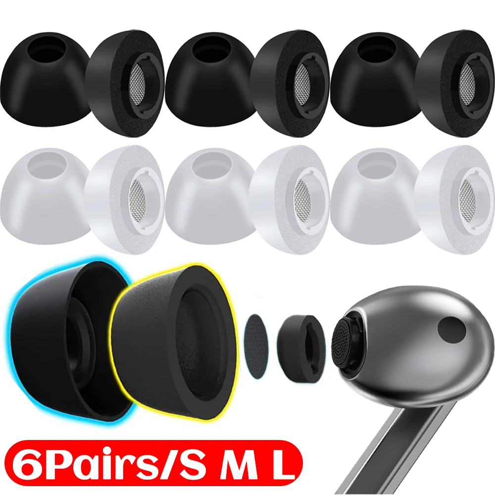 For Samsung Galaxy Buds3 Pro Soft Memory Foam Earplugs Ear Tips Ear Caps Earphone Noise Cancelling Eartips for Samsung Buds3 Pro