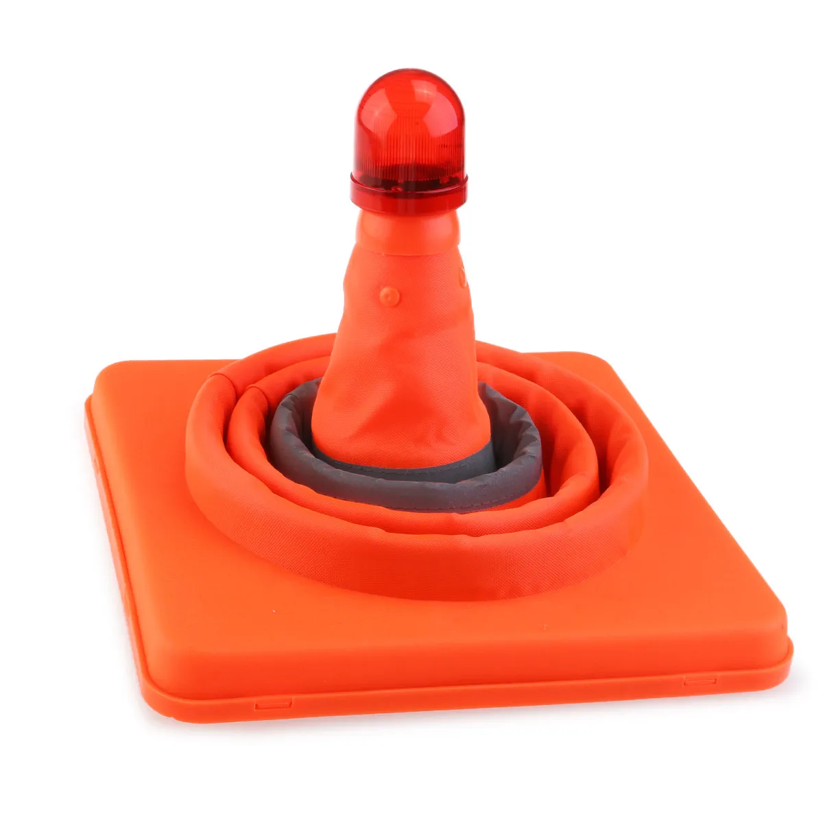 Red Folding LED Traffic Cone 45Cm Erected Height Collapsible Road Safety Warning Cone for Car Trunk Under Seat Use