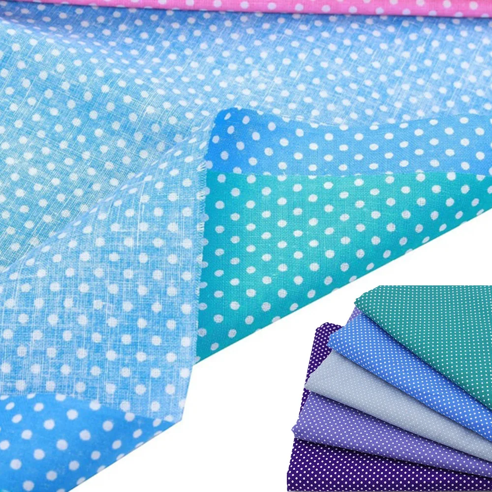 Polka Dot Fat Quarters Cotton Fabric Bundles 25 x 25cm Quilting Fabric for Sewing 20Pcs