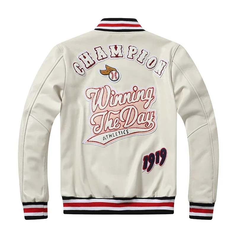 Cow Letter Flocking Embroidered Jacket Motorcycle Baseball Uniform Hiphop Leather Jacket Dropshipping chaquetas para hombre