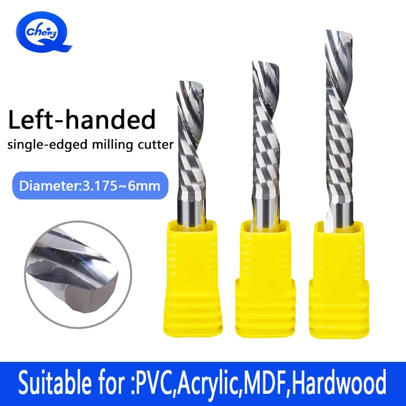 

3.175mm 4mm 5mm 6mm 8mm UP And DOWN Cut Flutes Spiral Carbide Mill Tool Cutters for CNC Router For Wood Single Flute