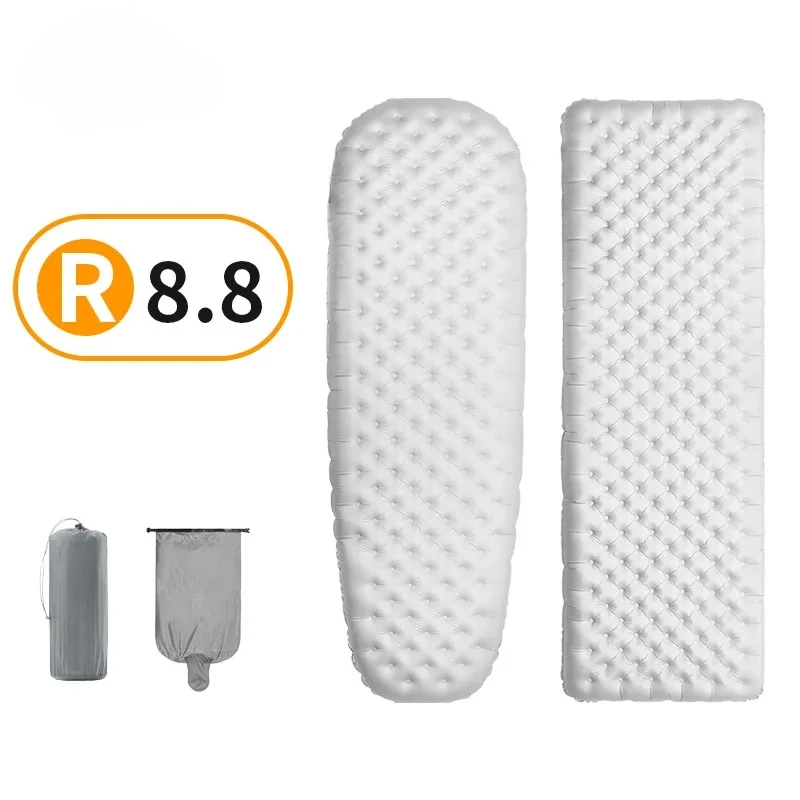 R8.8 Inflatable Mattress Portable Ultralight Thicken Sleeping Pad Cushion Travel Air Mat Camping Hiking High R Value