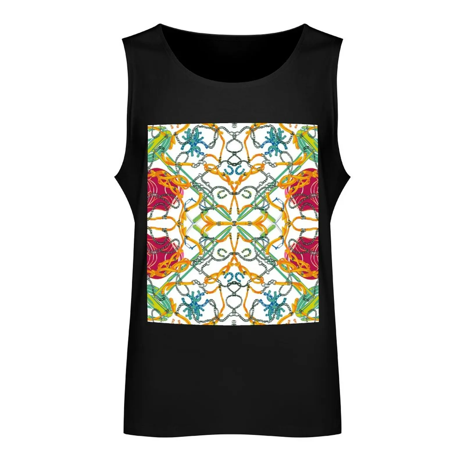 Horsetack Saddle Equipment Bridle Pattern Horse Lover Tank Top Gym T-shirts for men sports t-shirts for men gym shirts