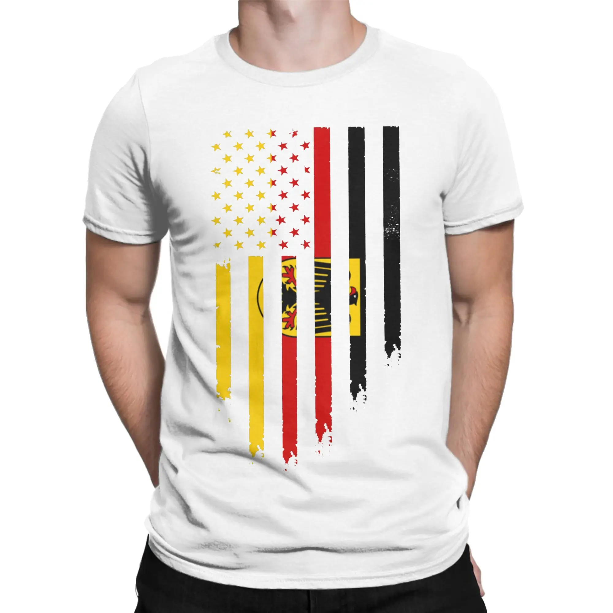 Germany German Roots T Shirts for Men Women 100% Cotton Amazing T-Shirts O Neck German Flag Tees Short Sleeve Tops 4XL 5XL 6XL