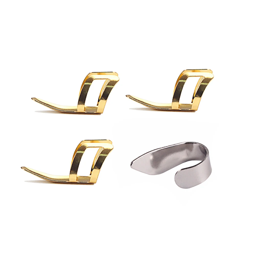 

4Pcs Thumb Finger Picks Stainless Steel Ultra Thin Light Durable for Guitar Bass Playing Collection Finger Picks
