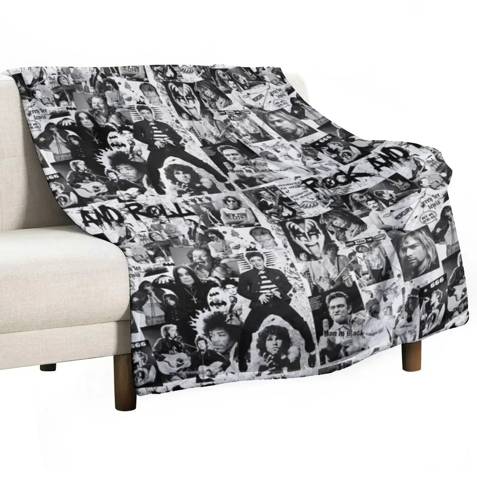 

ROCK AND ROLL Tapestry Throw Blanket Blankets Sofas Of Decoration Hairy Picnic For Sofa Thin Blankets