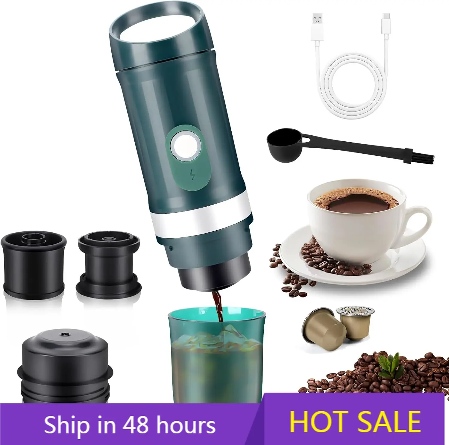 

POWER LEAP20Bar Automatic Coffee Maker Handheld Maker Portable Espresso Coffee Machine Mini Coffee Machine