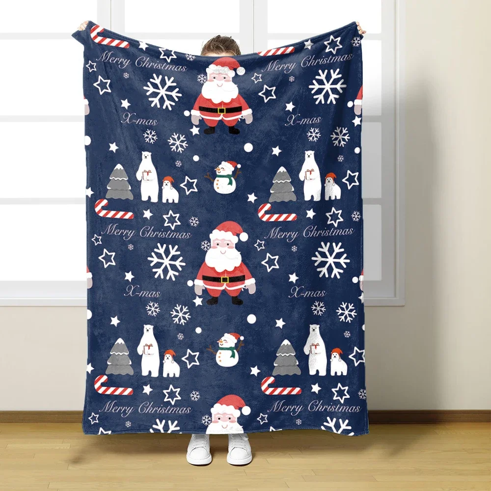 Warm Christmas Winter Blanket Green and Red Flannel Bedding Blankets Bedspreads Cover Knee Blankets Decor Sofa Christmas Gifts