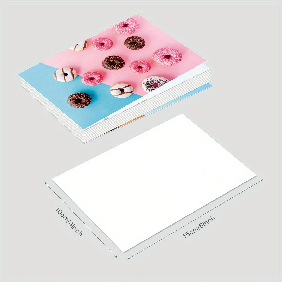 24pcs Sweet Donut Enthusiast Gift Art Postcards, Suitable for Birthday Cards and Blessing Message Cards, Sweet Design