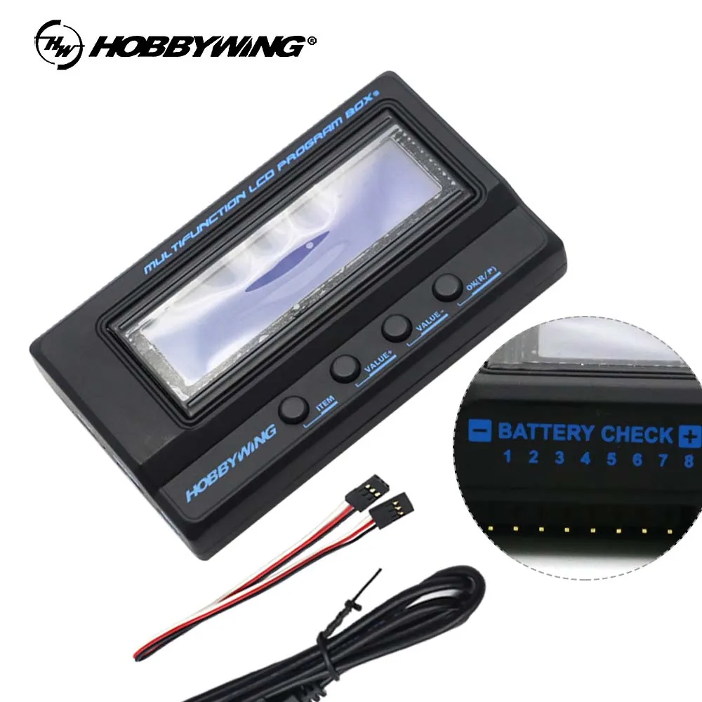 

3in1 Multifunction Professional LCD Program Box Integrated w/Voltage Detection USB Adaptor Voltmeter 3/1 Hobbywing