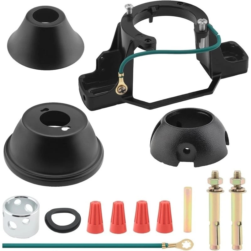 BMBY-Ceiling Fan Mounting Bracket Kit,Universal Ceiling Canopy Fan Balancing Adapter-Supports 50Lb Load,30°Slope Installation
