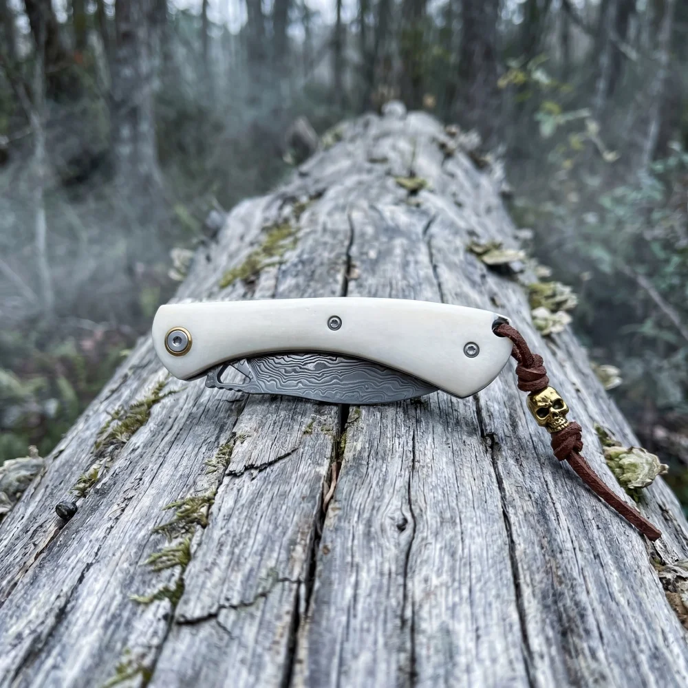 Higonokami Knife - Damascus Steel Folding Knife High-quality Compact EDC Outdoor Adventure Fishing Knives Lightweight Practical