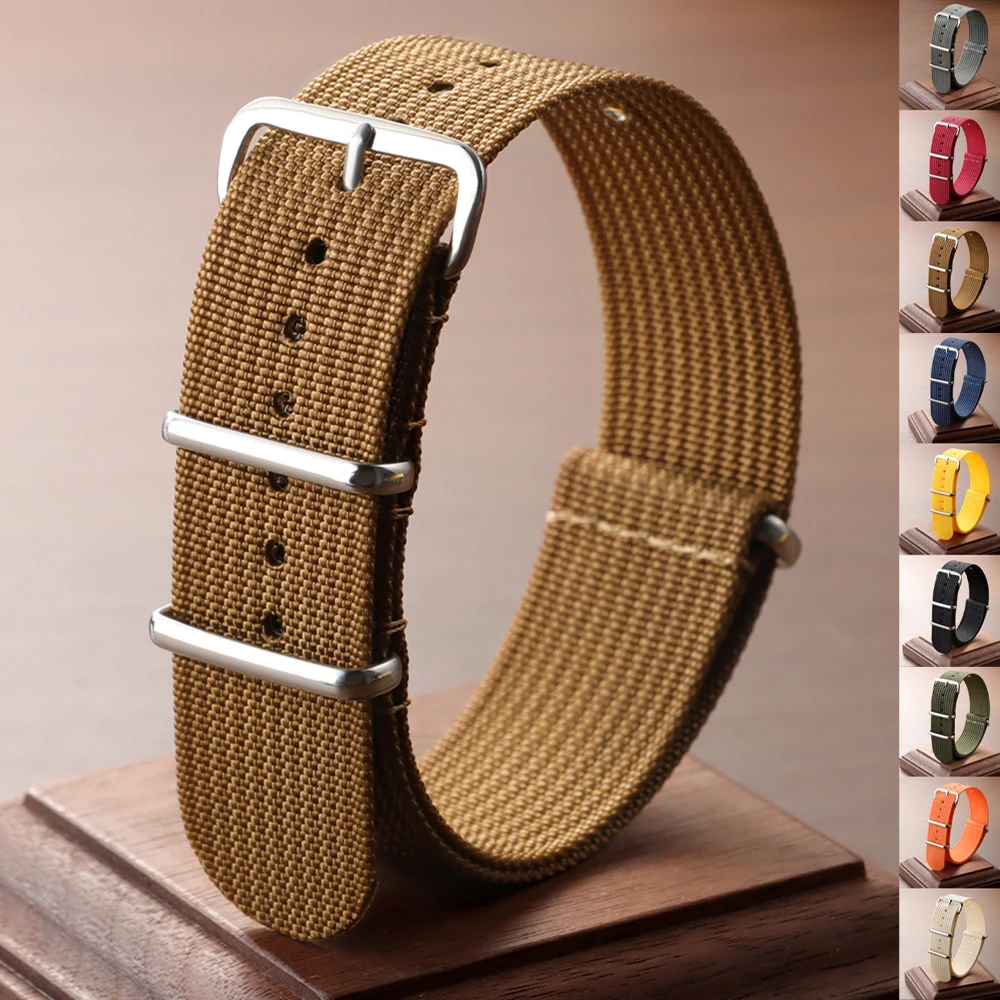 Hochwertiges, hochwertiges, langlebiges Nylon-Uhrenarmband aus Stoff, 18 mm, 20 mm, 22 mm, weiches Nylon-Uhrenarmband, Sport-Militär-Armband-Zubehör