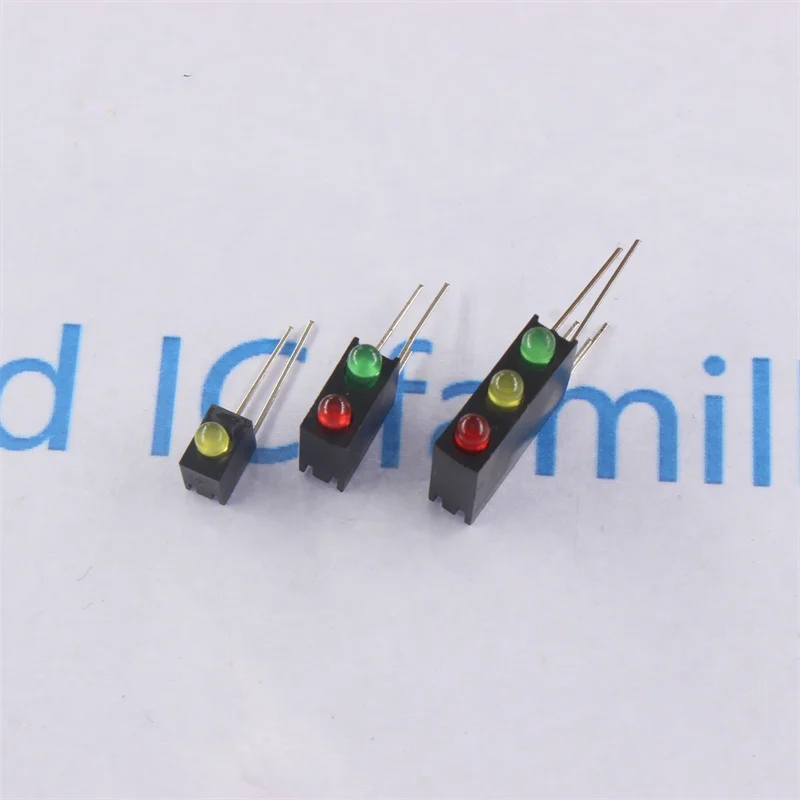 50/20PCS F3mm LED1P 2P 3P hole lamp holder with LED beads three hole holder red green,yellow, blue green PCB fixing seat