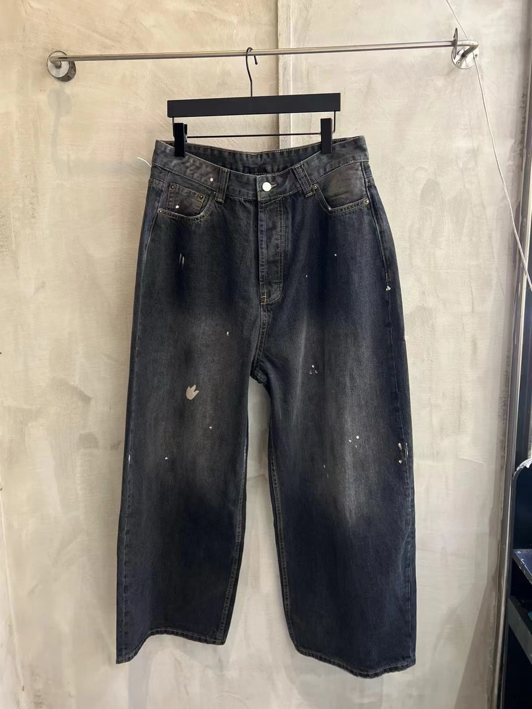 

Loose Wide Leg Jeans Men Women Casual Comfortable Cotton Denim mid Waist Zipper Fly Youth Faion Wear Resistant Long Trousers