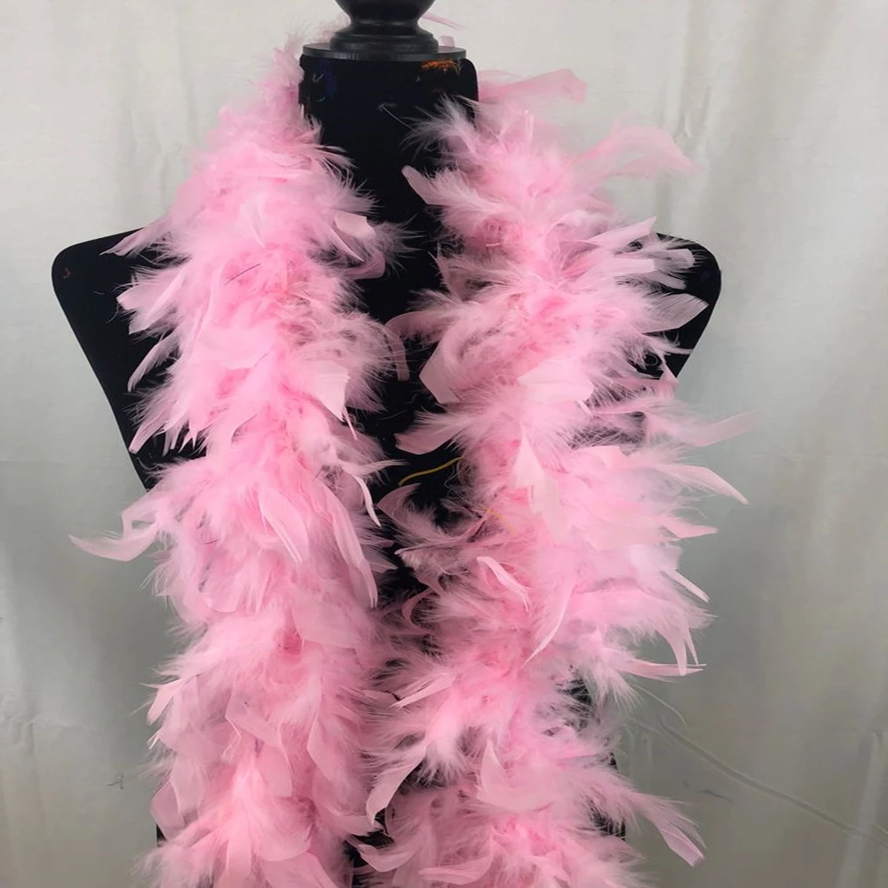 60 Grams Turkey Feather Boa Fluffy Marabou Feather Scarf for Party Stage Clothing Accessory Decoration Shawl Hot sale 2 Meters