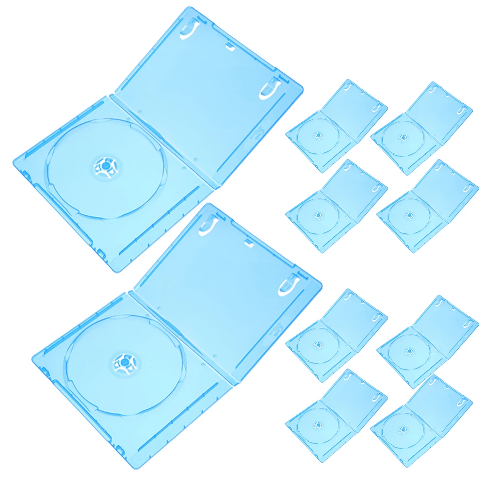 

10pcs CD Case Disc Wrapping Boxes Pluggable Soft Holder Travel Translucent DVD Packing Rectangle Media Storage