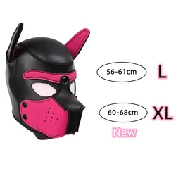 Welpen Cosplay Kostüme von XL Code brandneue erhöhen große gepolsterte Gummi Vollkopf Kapuze Maske mit Halsband für Hund Rollenspiel