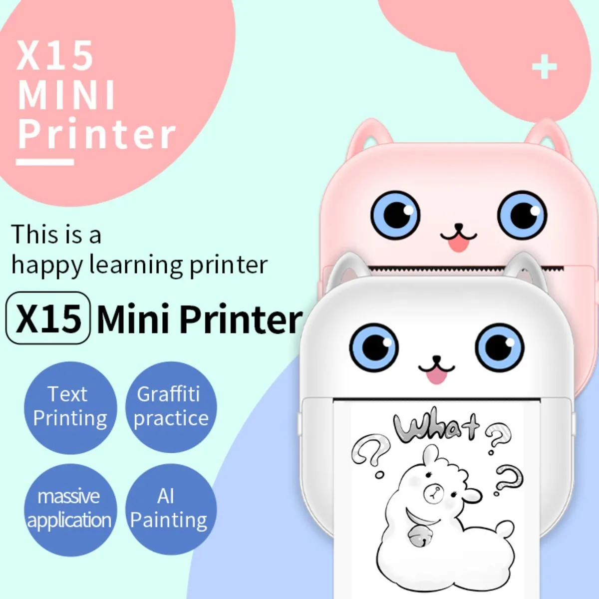 Thermische Mini Printer, Bluetooth Printer Voor Telefoon, Draagbare Inktloze Sticker Maker, Draadloze Label Printer, Voor Notities & Foto