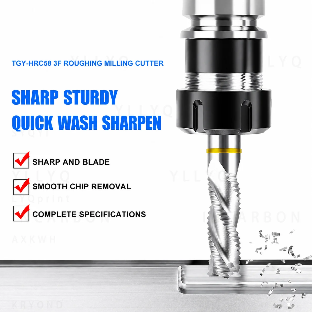 4 Flute Carbide Roughing End Mill Nano Coated Tungsten Steel Milling Cutter CNC Tool for Aluminum Steel High Speed Machining