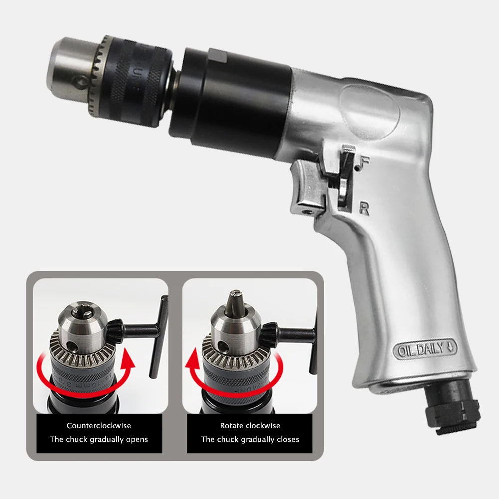 

Профессиональная пневматическая дрель 3/8 дюйма, высокоскоростная пневматическая дрель, инструмент для реверсивного вращения для сверления стен, полов, железной пластины