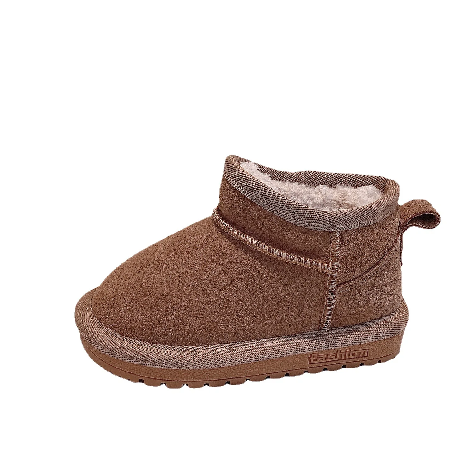 Winter Children Matt Suede Snow Boots Boys Anti-slip Winter Shoes Girls Retro Low-top Princess Boots Baby Warm Soft Booties