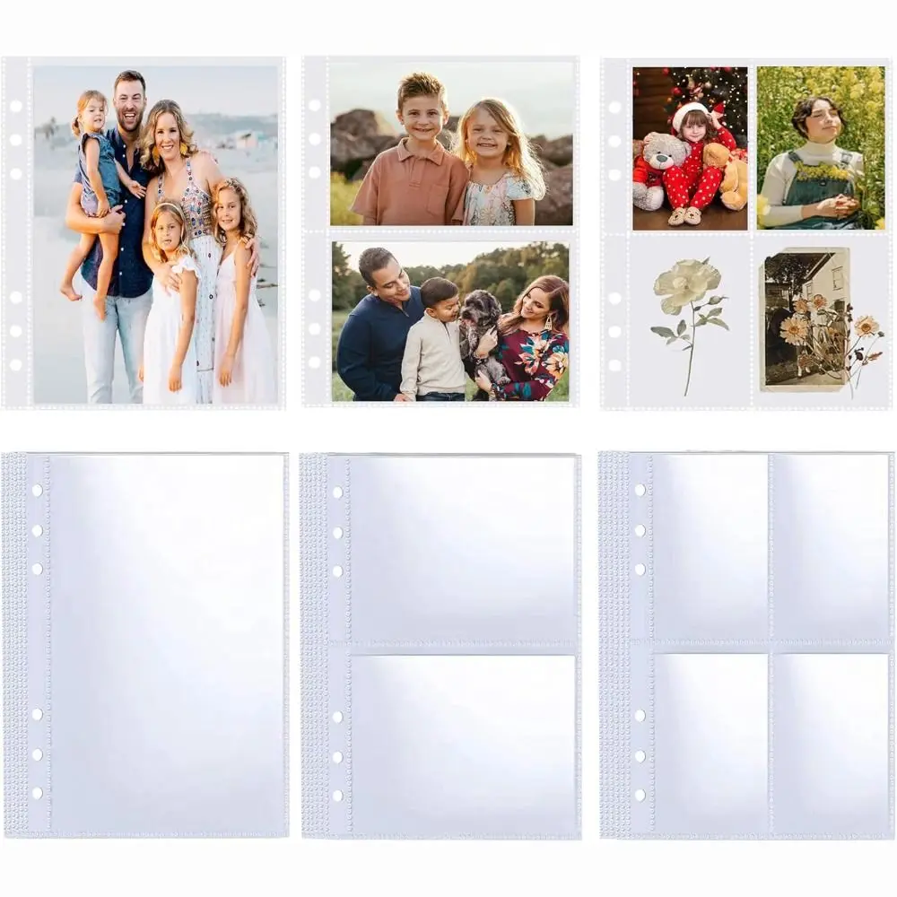 Binder Pages 6 Ring Photocard Sleeves A5 Size Multi-Pockets Photo Album Page Photocard Binder