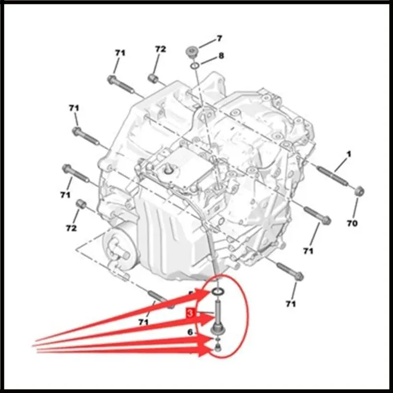 

9807979480 221347 Болт слива масла автоматической коробки передач для 301 308 308S 4008 5008 Эффективное обслуживание коробок