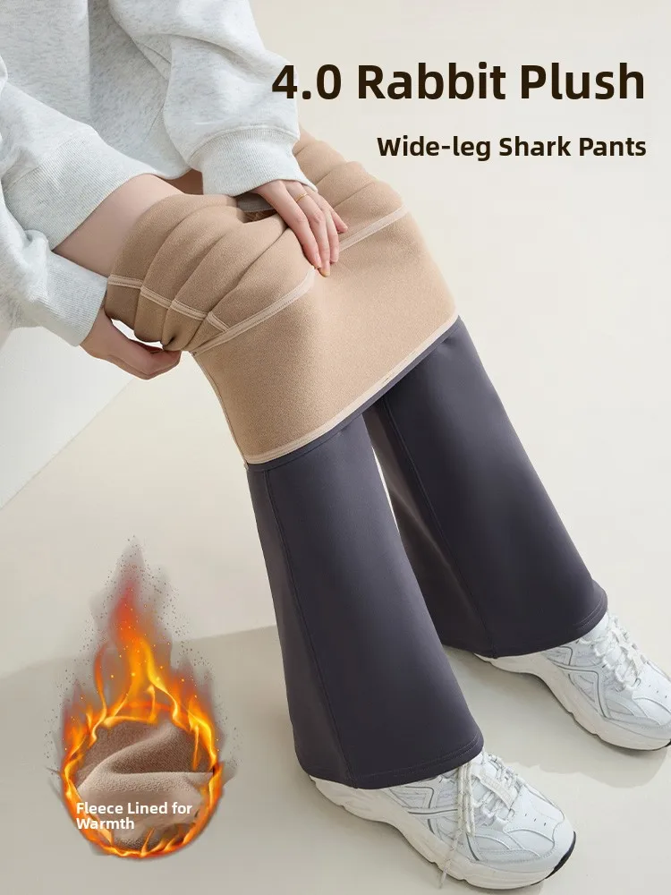 하이웨이스트 안감 있는 아크 벨 보트 요가 팬츠 여성 겨울 캐주얼 롱 트라우저 슬리밍 마이크로 플레어