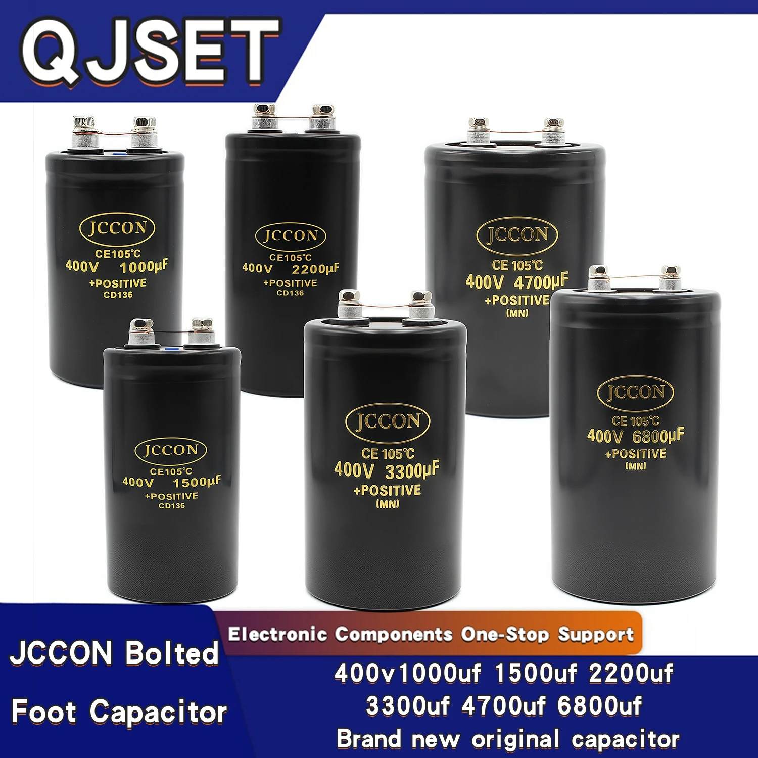 1pcs 400v 1000uf 1500uf 2200uf 3300uf 4700uf 6800uf 400v Inverter/Frequency Converter/Welding Machine Screw Foot Bolt Capacitors
