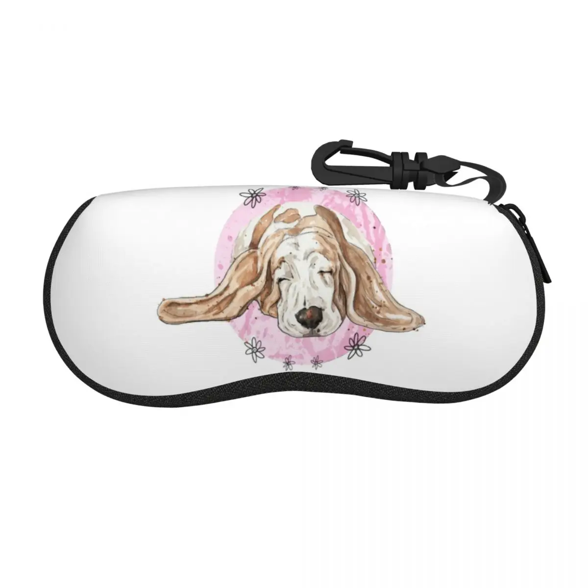 

Basset Hound Splatter Paint Puppers Illustration Shell Glasses Case Portable Sunglasses Box Women Men Soft Eyeglasses Bag Pouch