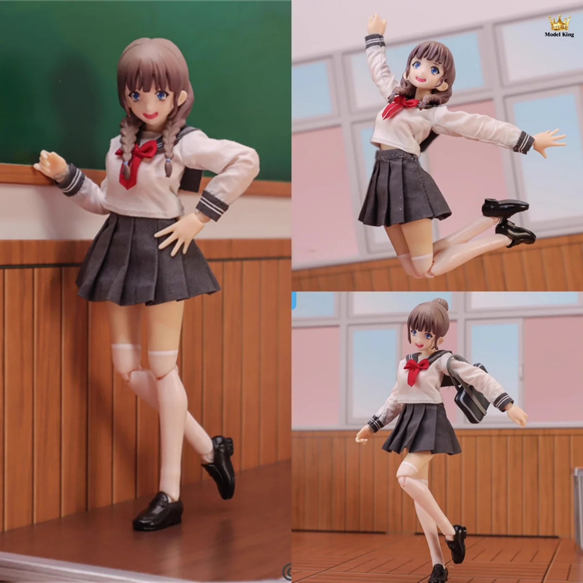 Manatee Industry 1/12 Scale Sweet Lovely Student Uniforms JK Girl YUA Mini Body About 13.2cm Action Figure Body Model