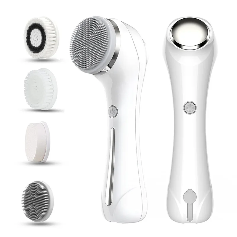 

Face Scrubber Sonic Facial Cleansing Brush with 5 Interchangeable Brush Head IPX7 Waterproof Wireless Rechargeable for Massaging
