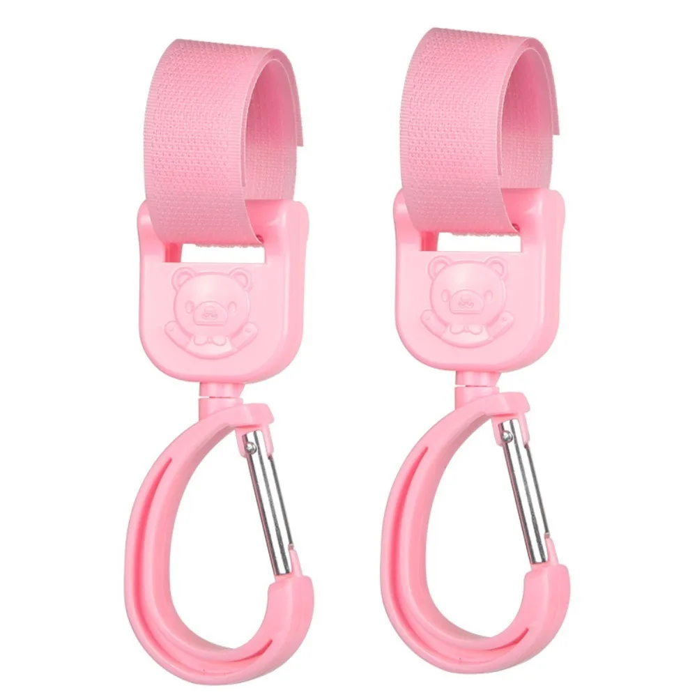

1Pair Hanger Stroller Carriage Car Hook Loop Rotate 360 Degree Cartoon Bear Baby Pram Hooks Baby Stroller Hook